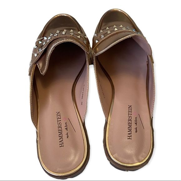 hammerstein Shoes New Sz 6 Handcrafted Leather Metallic Rosegold